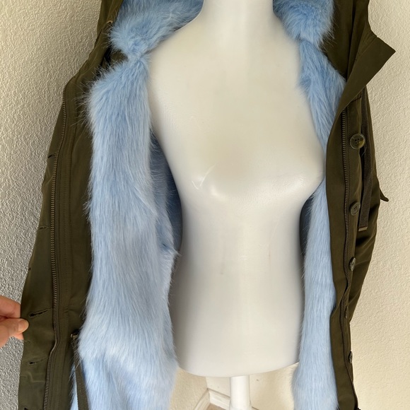 Warm winter coat. Army green. Small - Picture 6 of 7